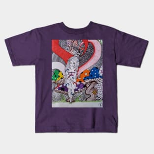 Ellie in Shrooms World Kids T-Shirt